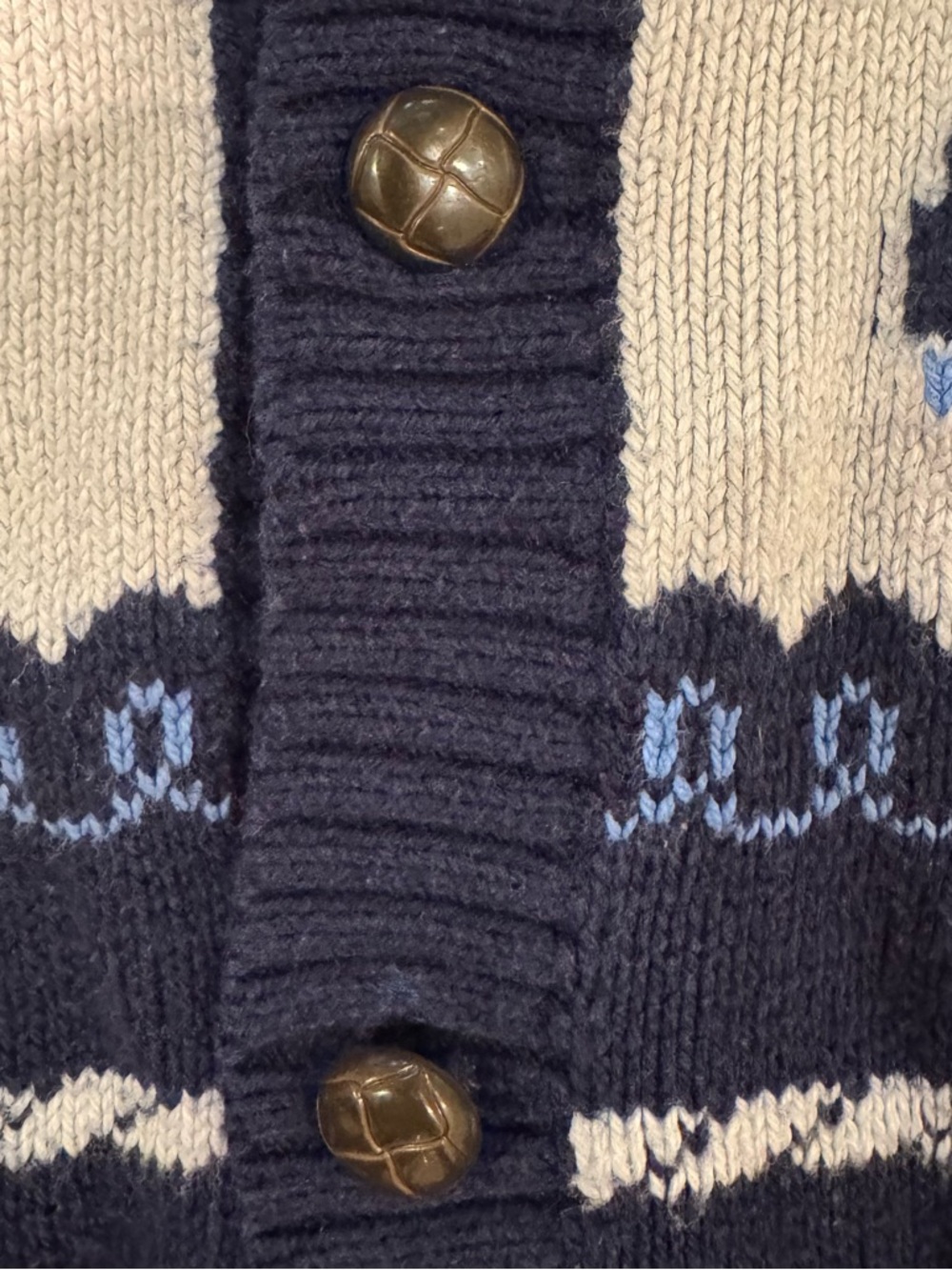 Kids Navy Whale Hooded Cardigan Sweater - Picture 6 of 6